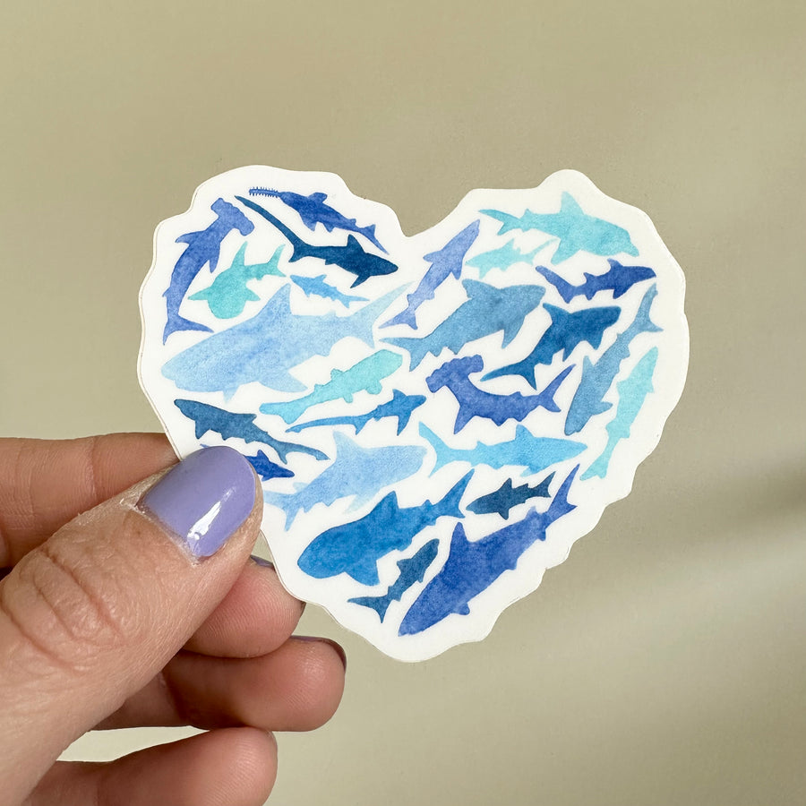 Shark Heart Sticker