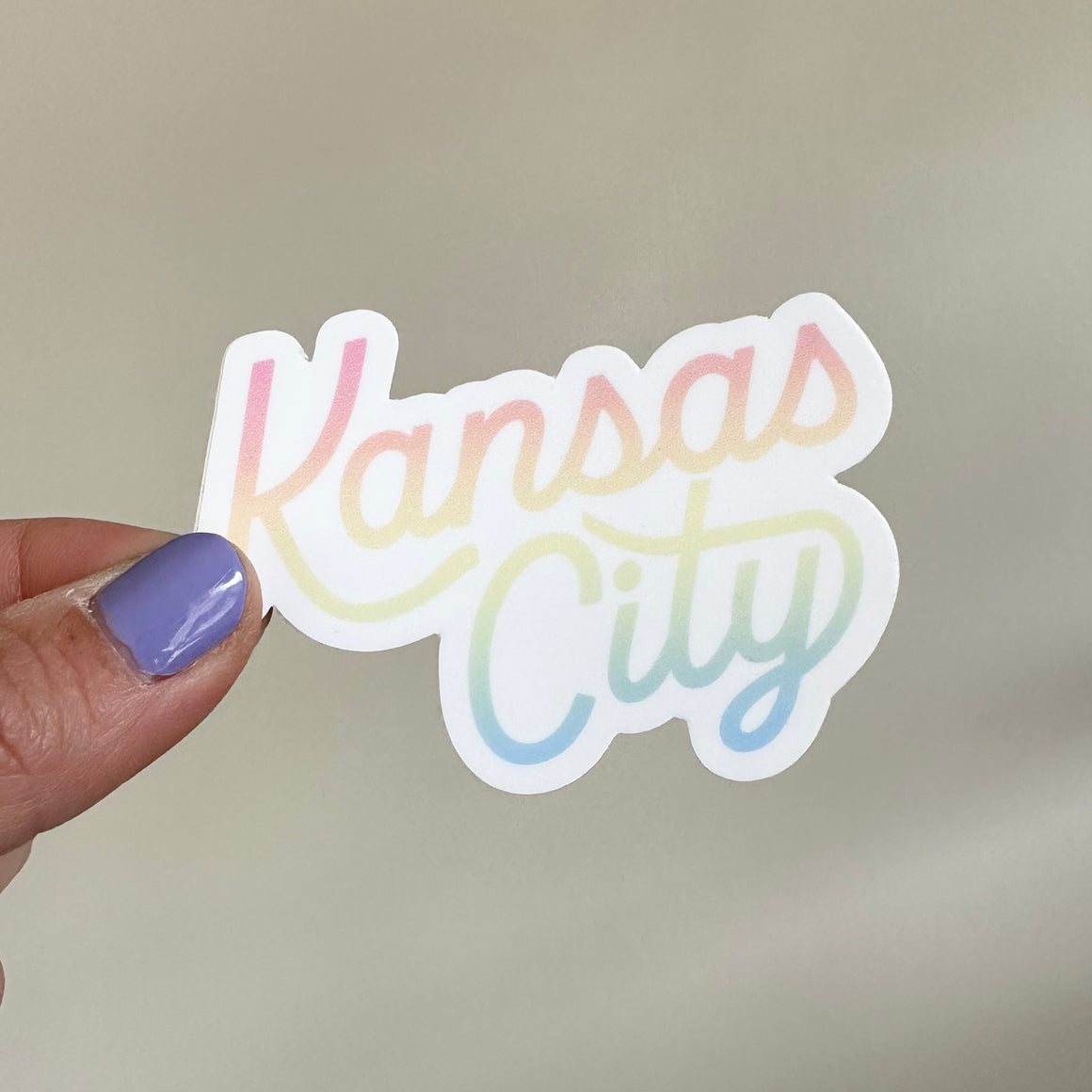 Kansas City Script Sticker - Rainbow