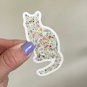 Cat Floral Sticker