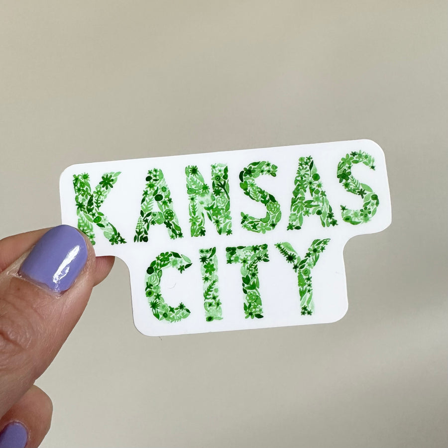 Kansas City Green Floral Sticker