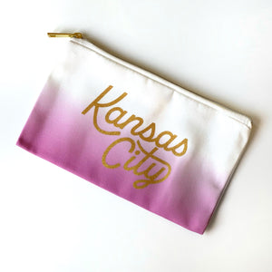 Kansas City Script Pouch in Pink Dip