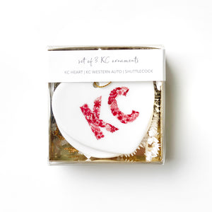 Boxed Set of 3 Kansas City Ornaments