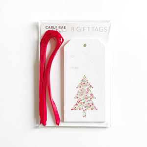 Floral Christmas Tree Gift Tags