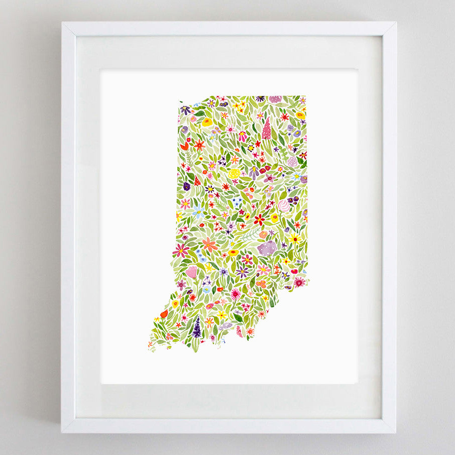 art print - indiana floral watercolor print - carly rae studio