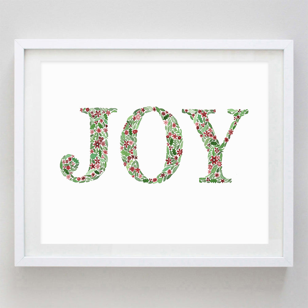 Joy Floral Watercolor Print