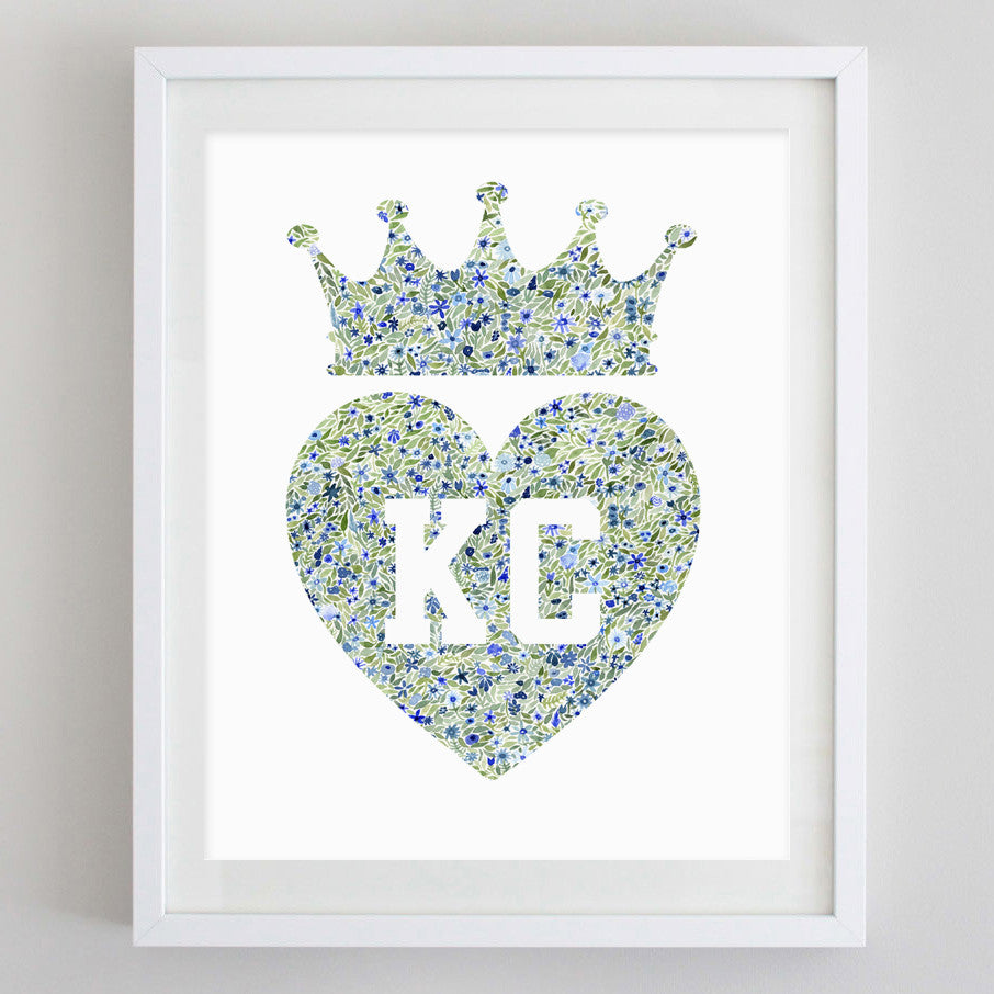 art print - KC crown floral watercolor print - carly rae studio