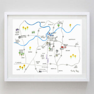 Kansas City Map Watercolor Print