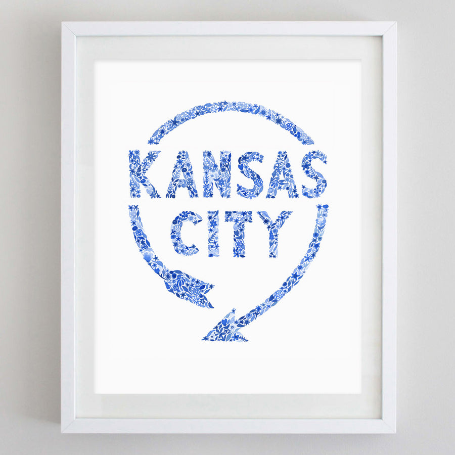 KC Western Auto Sign Watercolor Print