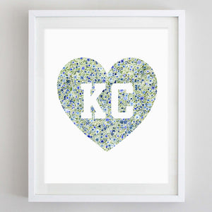 art print - KC heart floral watercolor print - carly rae studio