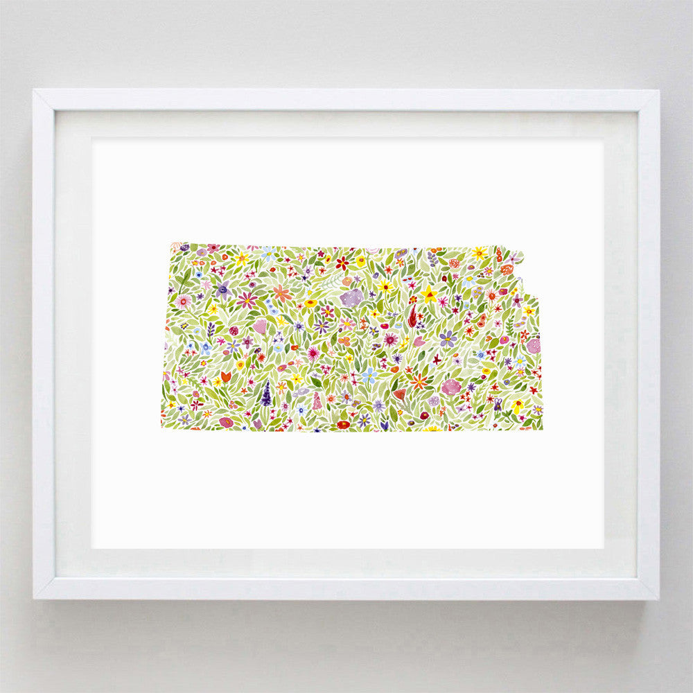 art print - kansas floral watercolor print - carly rae studio