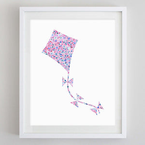 Kite Floral Watercolor Art Print - Kappa Alpha Theta