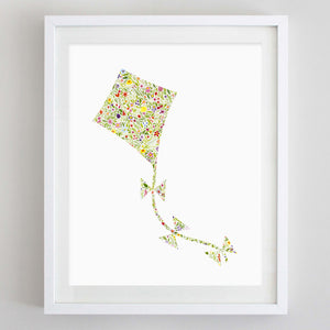 art print - kite floral watercolor print - carly rae studio