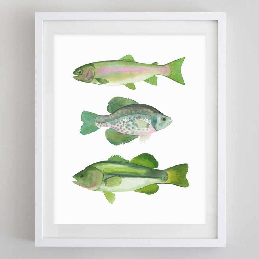Lake Fish Watercolor Print