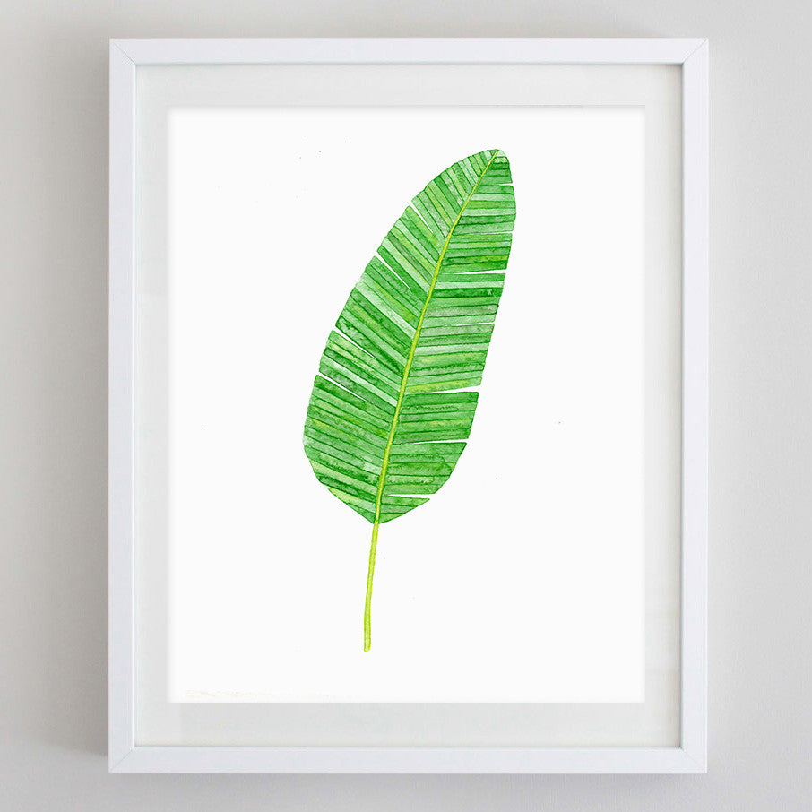 art print - banana leaf botanical watercolor print - carly rae studio