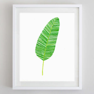 art print - fan palm leaf tropical botanical watercolor print - carly rae studio