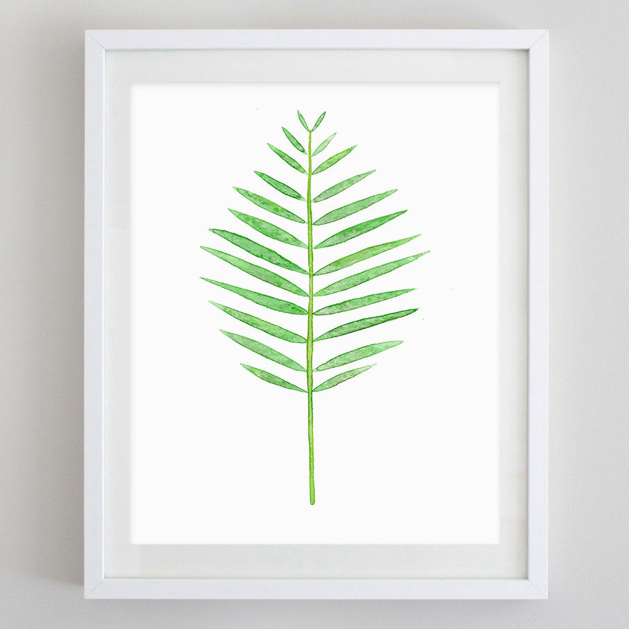 art print - palm leaf botanical watercolor print - carly rae studio