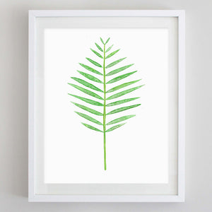 art print - palm leaf botanical watercolor print - carly rae studio