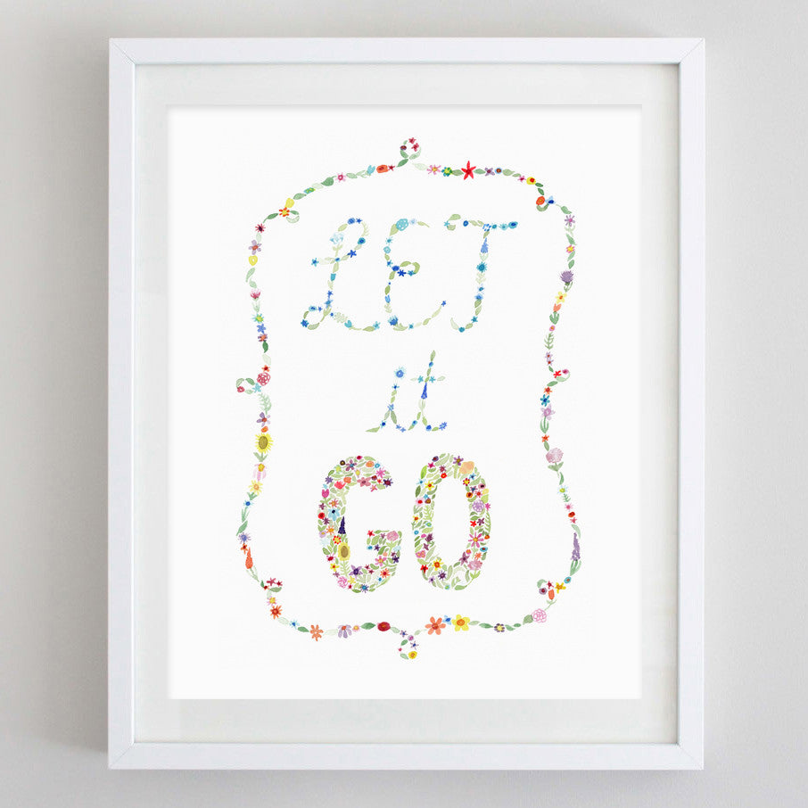 art print - let it go floral watercolor print - carly rae studio