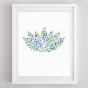 Lotus Yoga Floral Watercolor Art Print