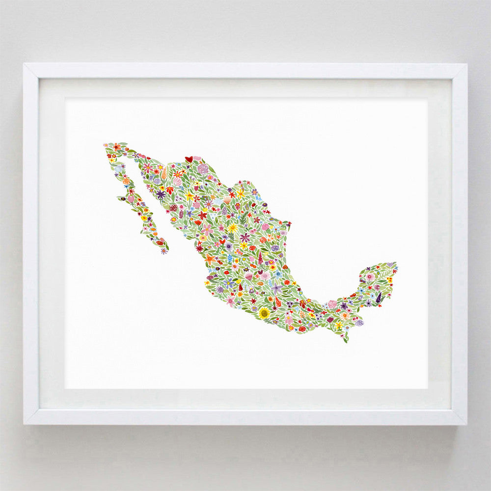art print - mexico floral watercolor print - carly rae studio