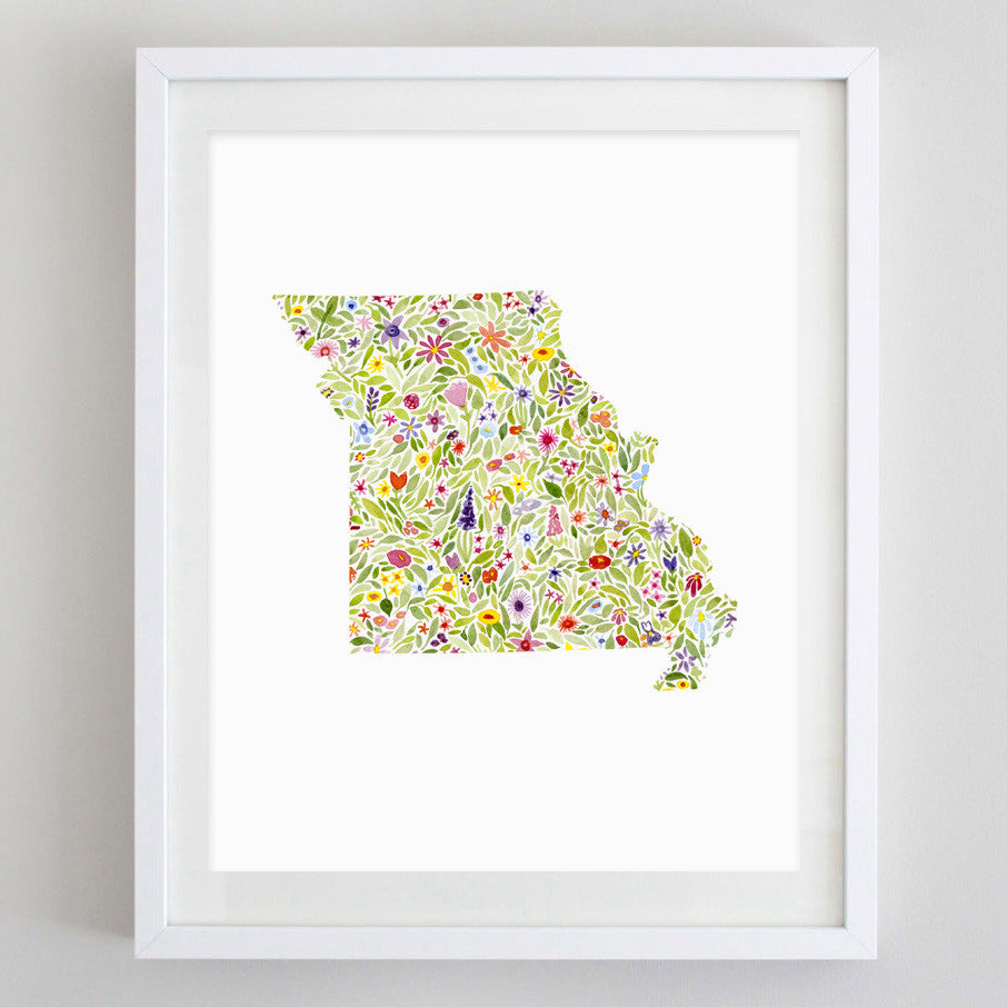 art print - missouri floral watercolor print - carly rae studio
