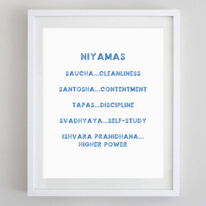 Niyamas Yoga Watercolor Print