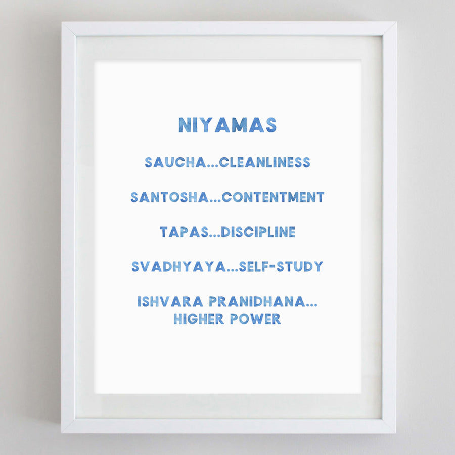 Yamas Yoga Watercolor Print