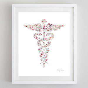 Nurse Floral Watercolor Print