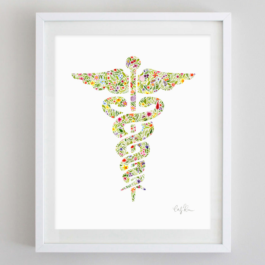 Nurse Floral Watercolor Print
