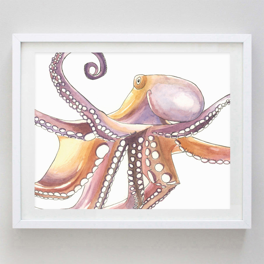 art print - octopus watercolor print - carly rae studio