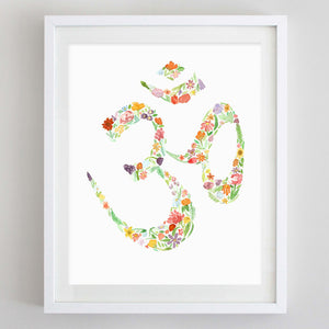 art print - om floral watercolor print - carly rae studio