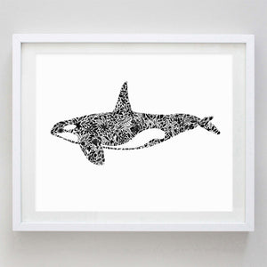 art print - orca floral watercolor print - carly rae studio