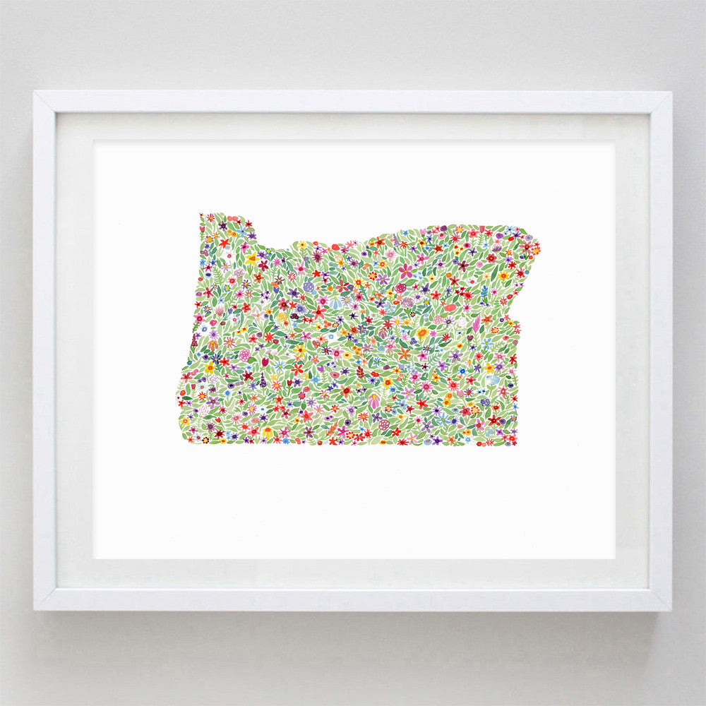 art print - oregon floral watercolor print - carly rae studio