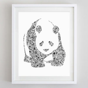 art print - panda floral watercolor print - carly rae studio
