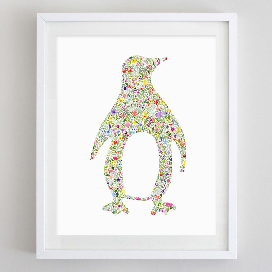 art print - penguin watercolor print - carly rae studio