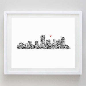 Phoenix Skyline Floral Watercolor Print