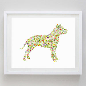 art print - pitbull floral watercolor print - carly rae studio