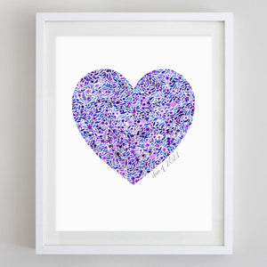 Class of 2021 Purple Heart Floral Watercolor Print