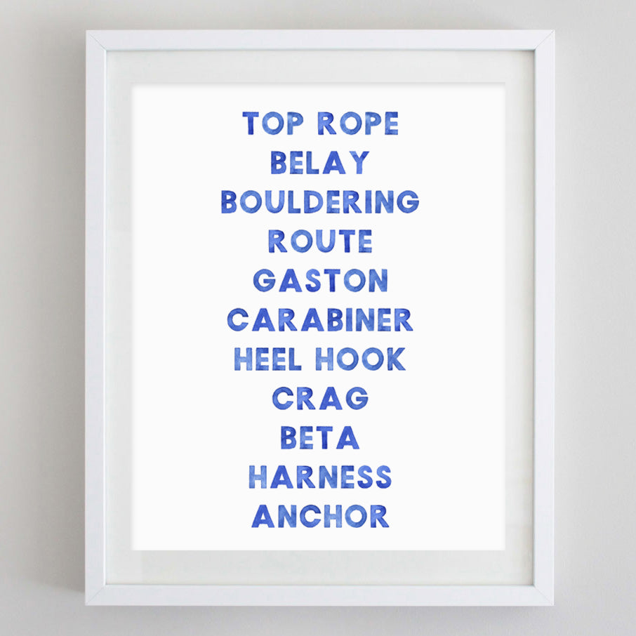 Rock Climbing Watercolor Print