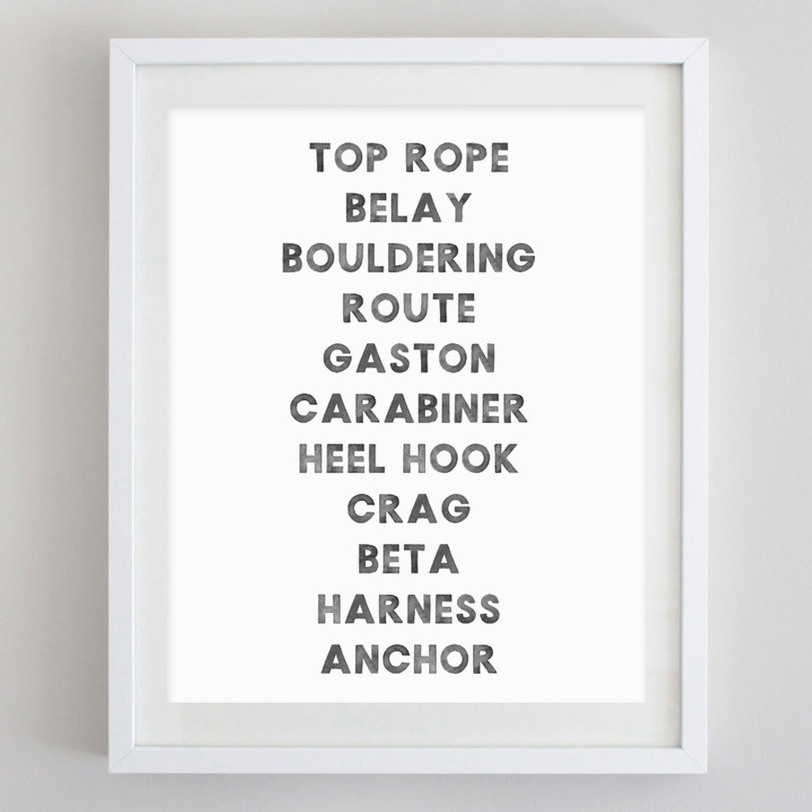 Rock Climbing Watercolor Print