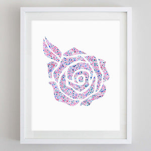 Rose Floral Watercolor Art Print - Phi Sigma Sigma and Phi Sigma Sigma