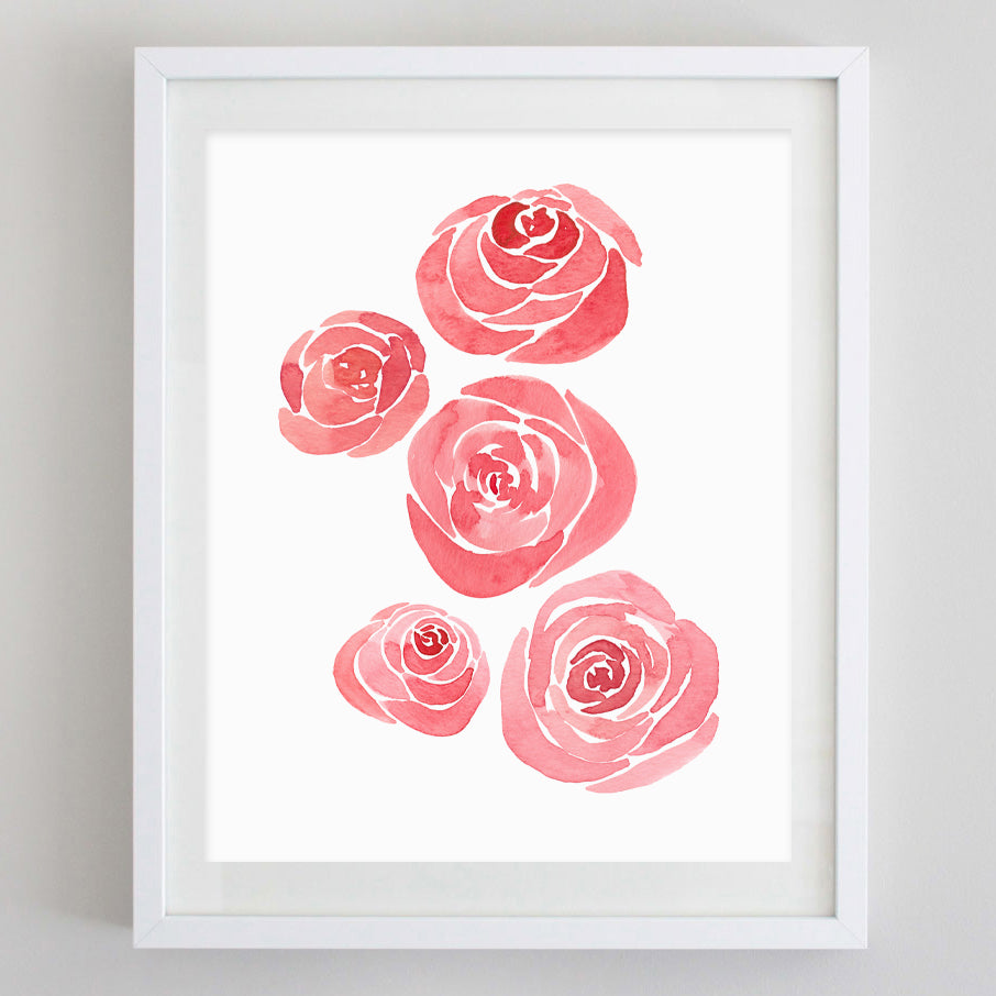 Rose Watercolor Print