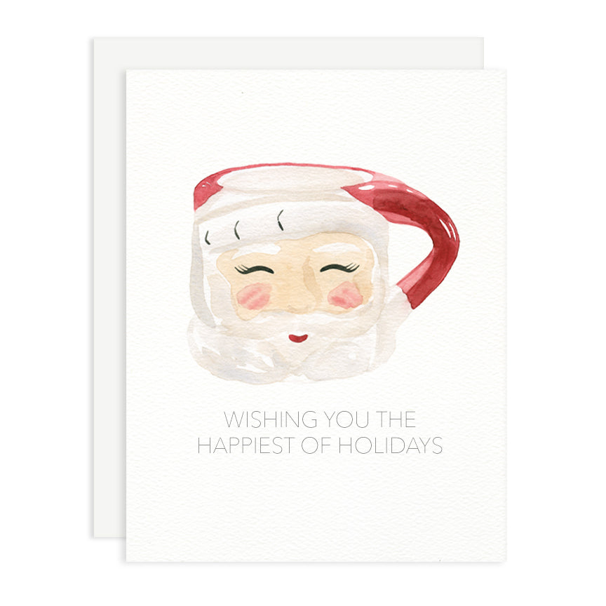 Vintage Santa Mug Greeting Card