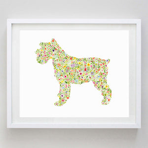 Terrier Floral Watercolor Print