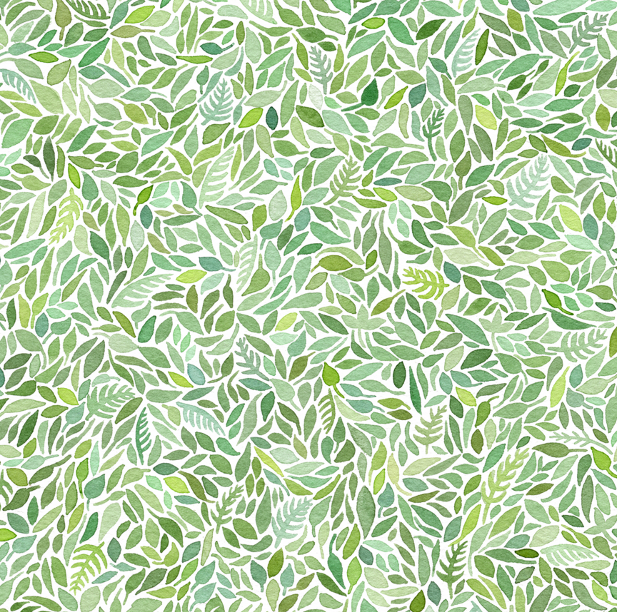 Custom Green Monogram Floral Watercolor Print