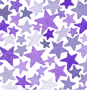 Custom Monogram Stars Watercolor Print Purple