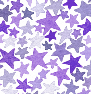Monogram Stars Watercolor Print Purple