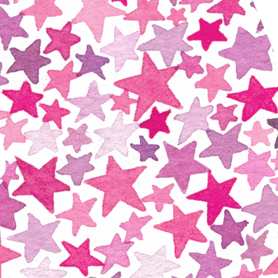 Custom Monogram Stars Watercolor Print Pink