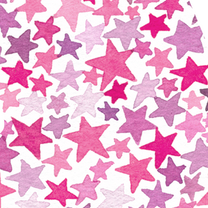 Monogram Stars Watercolor Print Pink