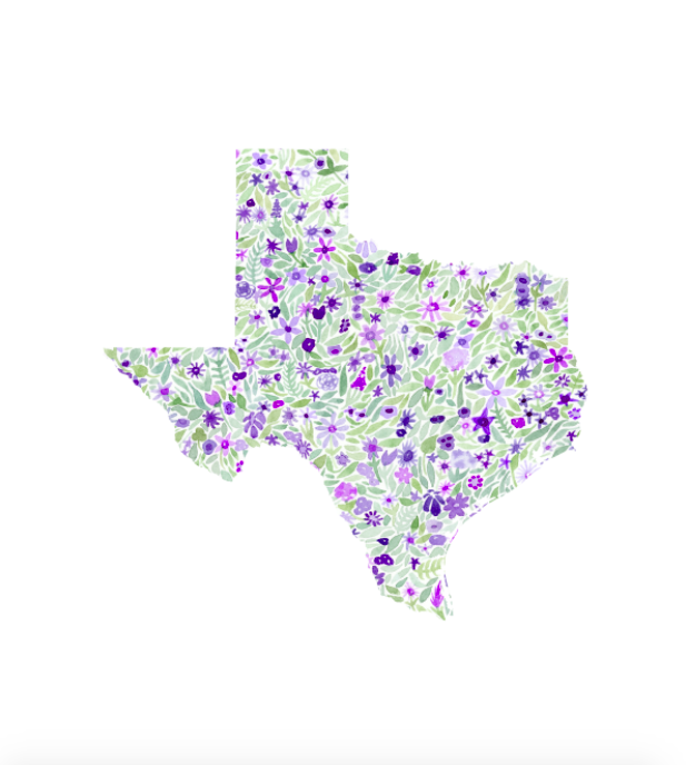 ANY State Floral Watercolor Print (Montana-Wyoming)